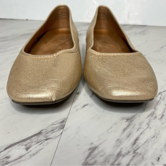 Vionic Orinda Gold Leather Square Toe Ballet Flat 9 1/2 - Picture 8 of 13